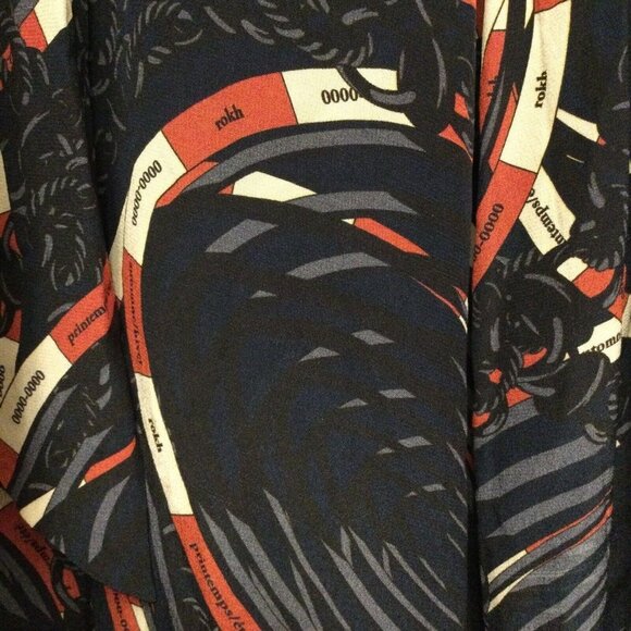 Rokh Womens Scarf Frill Dress Size 8 Silk Button Front Long Balloon Sleeve - Picture 3 of 8